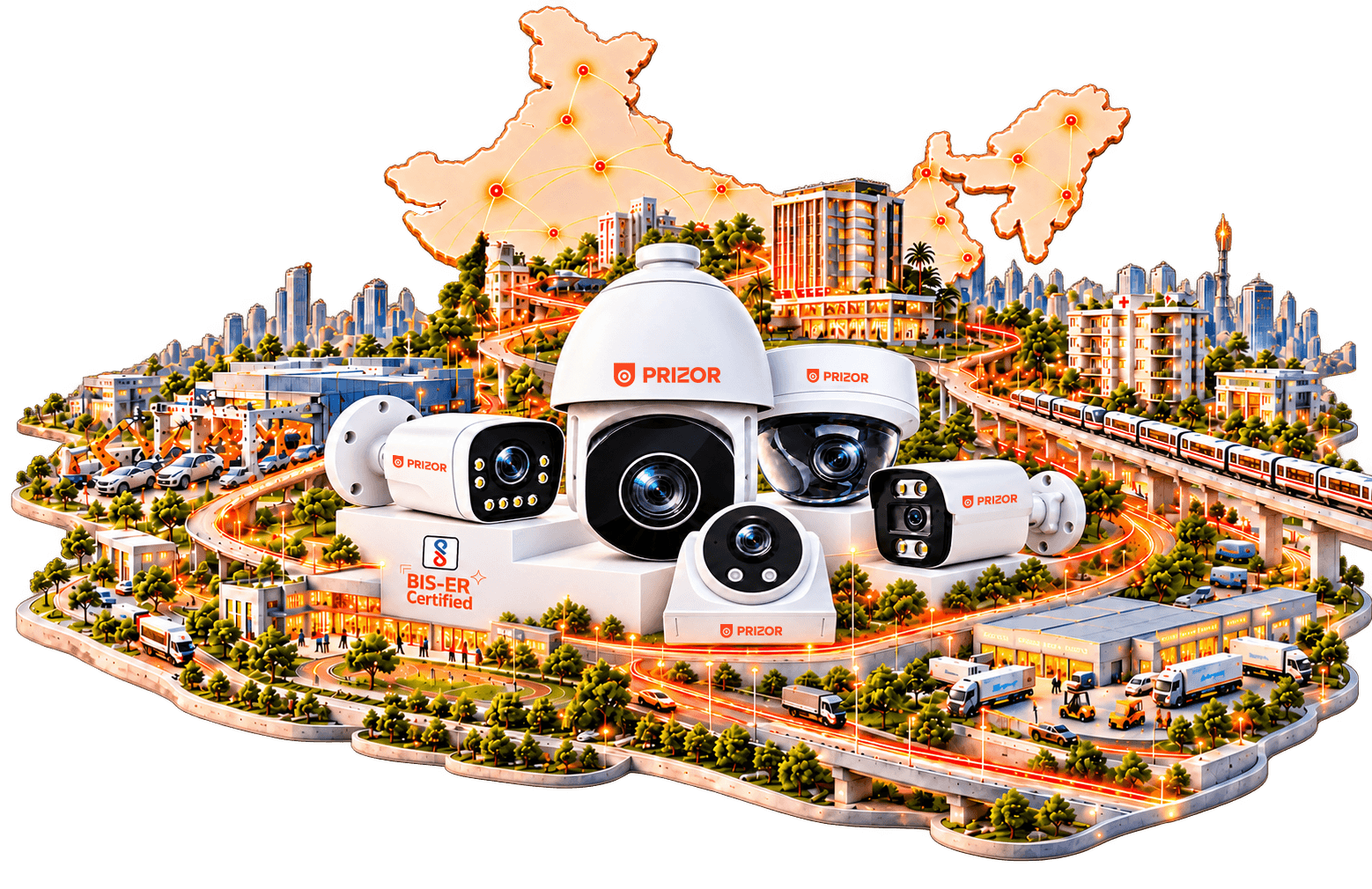 Prizor CCTV camera range — bullet, dome and PTZ cameras
